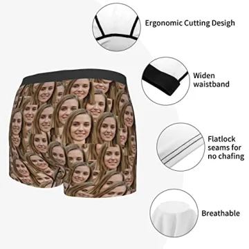 Kanwode Custom Men's Underwear with Personalized Photo