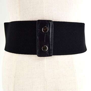 U Scinan Hollow Out Rivets Cinch Belt Tied Corset Elastic Wide Waist Belt Underbust Waistband Mother's Day Gift