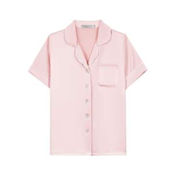 YIMANIE Women's Silk Satin Pajamas Set - Soft & Elegant Light Pink Loungewear