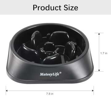 MateeyLife Slow Feeder Dog Bowls, Anti-Choking Puzzle Dog Food Bowls, Non Slip Interactive Dog Feeding Bowls That Slow Down Eating, Bloat Stop Maze Dog Dishes Dog Feeder for Medium Large Breeds Black