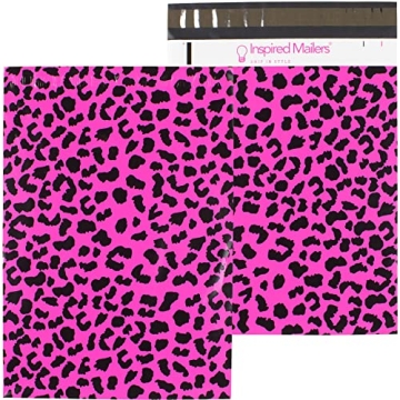 Inspired Mailers - Poly Mailers 10x13-100 Pack - Hot Pink Cheetah - Superior Quality Shipping Bags