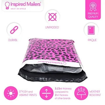 Hot Pink Cheetah Poly Mailers 10x13 - 100 Pack