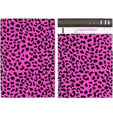 Hot Pink Cheetah Poly Mailers 10x13 - 100 Pack