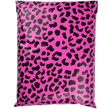Hot Pink Cheetah Poly Mailers 10x13 - 100 Pack