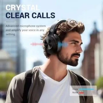 vibeadio Hybrid Active Noise Cancelling Headphones Wireless Over Ear Bluetooth Headphones with Microphone Deep Bass, Wireless Headphones with Hi-Fi Audio, Memory Foam Ear Cups, 30H Playtime - Black