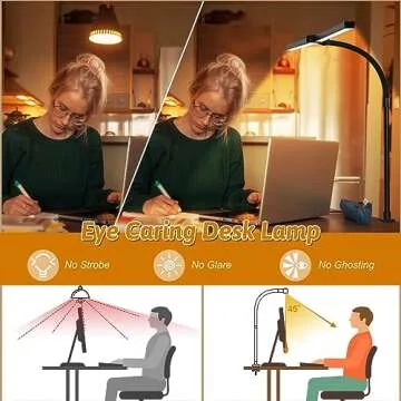 MACASA Double Head LED Desk Lamp with Remote Control - Bright and Versatile!