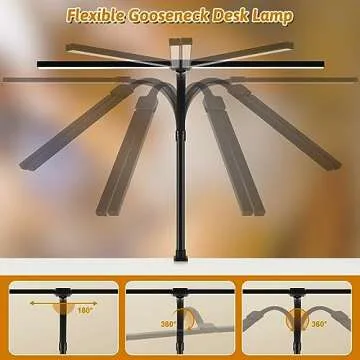 MACASA Double Head LED Desk Lamp with Remote Control - Bright and Versatile!