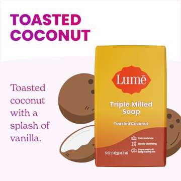 Lume Whole Body Deodorant And Soap - 2.6 Ounce Smooth Solid Stick With 72 Hour Odor Control and 5 Ounce Triple Milled Soap - Aluminum Free, Baking Soda Free and Skin Loving (Toasted Coconut)