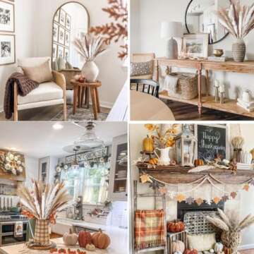 100PCS Natural Dried Pampas Grass Bouquet, Dried Flowers for Boho Home Decor, Wedding, Baby Shower D...