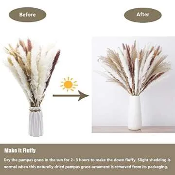 100PCS Dried Pampas Grass Bouquet for Stylish Home Decor
