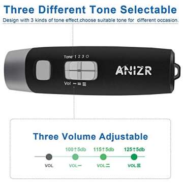 ANIZR Electronic Whistles with Lanyard - 3 Tone & High Volume Hand Emergency Whistle