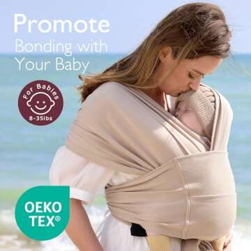 Momcozy Baby Wrap Carrier - Adjustable, Ergonomic, Comfortable