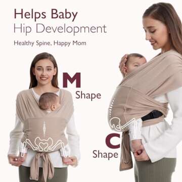 Momcozy Baby Wrap Carrier - Adjustable, Ergonomic, Comfortable