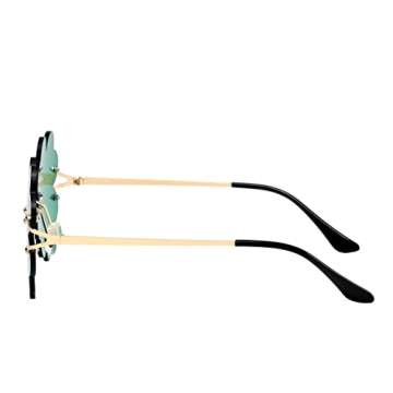 Yilistore St. Patrick’s Day Eyeglasses, Irish Shamrock Clover Sunglasses,Green Four Leaf Clover Leprechaun Costume Glasses (Deep Green B)