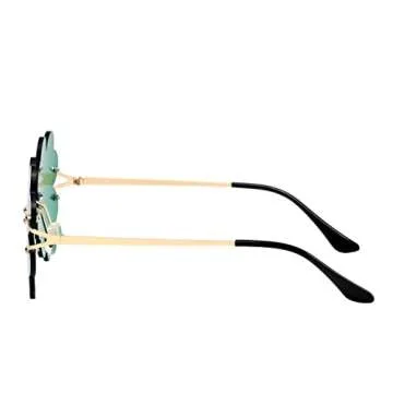 Yilistore St. Patrick’s Day Eyeglasses, Irish Shamrock Clover Sunglasses,Green Four Leaf Clover Leprechaun Costume Glasses (Deep Green B)