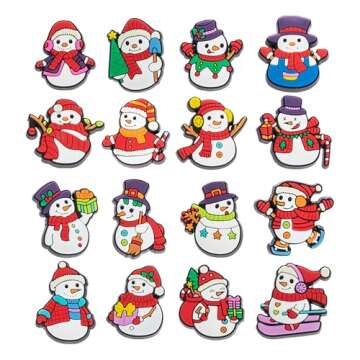 MelleFlarynsun 50 pcs Christmas Shoe Charms Fit for Clog Wristband Bracelet Decoration Santa Claus Pins Accessories for Women Men Adult Birthday Christmas Party Favor Gifts