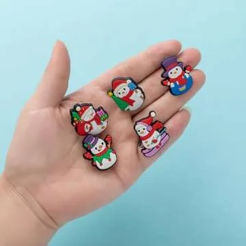 MelleFlarynsun 50 pcs Christmas Shoe Charms Fit for Clog Wristband Bracelet Decoration Santa Claus Pins Accessories for Women Men Adult Birthday Christmas Party Favor Gifts