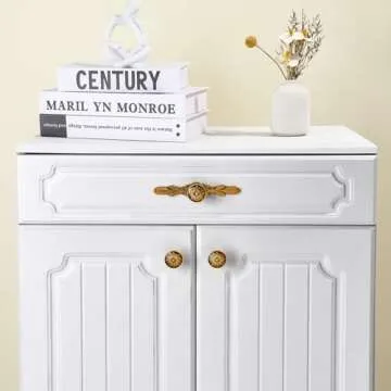 Aandxmok 10 Pack Round Antique Copper Knobs with Backplate - 1.22” Knob & 5.8” Plate - Rustic Drawer Knobs for Decorative Flower Look, Kitchen Cabinet Door Knobs, Bedroom Dresser Decorative