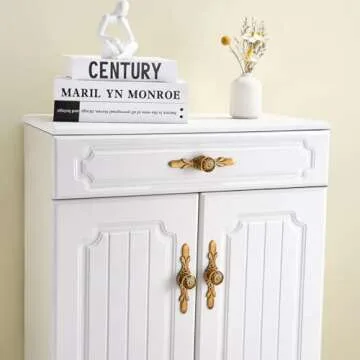 Aandxmok 10 Pack Round Antique Copper Knobs with Backplate - 1.22” Knob & 5.8” Plate - Rustic Drawer Knobs for Decorative Flower Look, Kitchen Cabinet Door Knobs, Bedroom Dresser Decorative