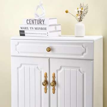 Aandxmok 10 Pack Round Antique Copper Knobs with Backplate - 1.22” Knob & 5.8” Plate - Rustic Drawer Knobs for Decorative Flower Look, Kitchen Cabinet Door Knobs, Bedroom Dresser Decorative