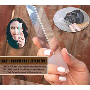 Triangular Photography Prism - 6" Premium Optical Glass 150mm- Rainbow Maker Reflection Filter Light Flare for Film Photo Camera Accessory - Sun Catcher Multi Colors Spectrum Physics Science Teaching