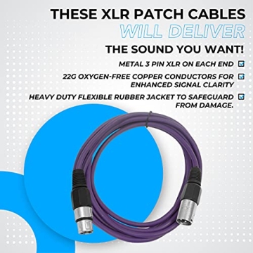 Seismic Audio 10 Foot XLR Patch Cables for Sound Quality