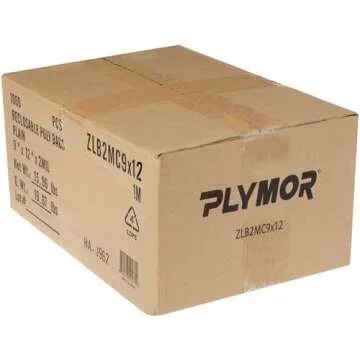 Plymor 9" x 12" (Case of 1,000), 2 Mil Zipper Reclosable Plastic Bags