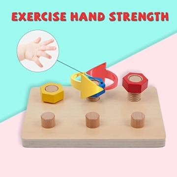 Wooden Toys for Toddlers 1-3 Years - Nuts and Bolts Toy