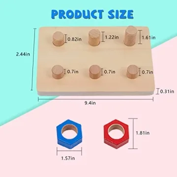 Wooden Toys for Toddlers 1-3 Years - Nuts and Bolts Toy