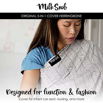 Milk Snob Original 5-in-1 Cover - Added Privacy for Breastfeeding, Baby Car Seat, Carrier, Stroller,...
