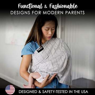 Milk Snob Original 5-in-1 Cover - Added Privacy for Breastfeeding, Baby Car Seat, Carrier, Stroller, High Chair, Shopping Cart, Lounger Canopy - Newborn Essentials, Nursing Top, Herringbone