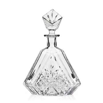 Triangular Crystal Decanter and Barware for Whiskey, Bourbon, and Scotch by HomeWetBar - Crystal Whi...
