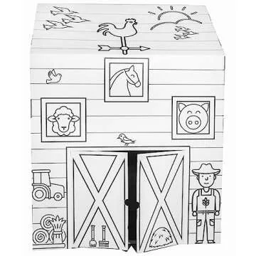 Eco-Friendly Color Your Own Barn Playhouse for Kids