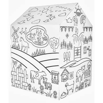 Eco-Friendly Color Your Own Barn Playhouse for Kids