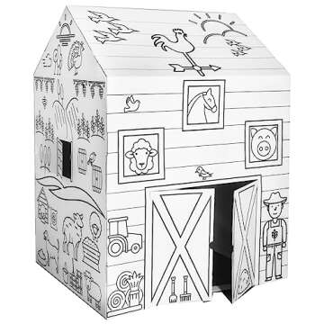 Eco-Friendly Color Your Own Barn Playhouse for Kids