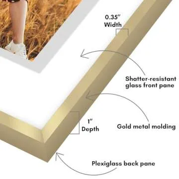 Elegant 16x20 Floating Frame by Americanflat - Gold