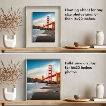 Elegant 16x20 Floating Frame by Americanflat - Gold