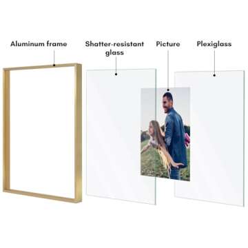 Elegant 16x20 Floating Frame by Americanflat - Gold