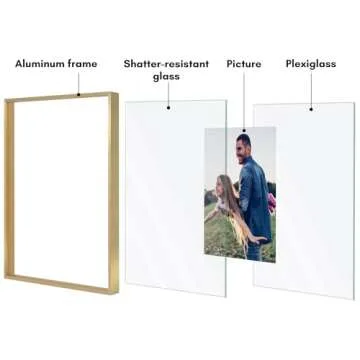 Elegant 16x20 Floating Frame by Americanflat - Gold