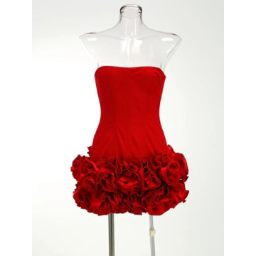 SanLIJIAN Red Strapless Mini Dress for Parties