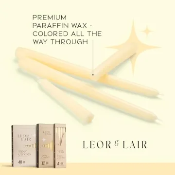 Ivory Taper Candles - Unscented 12 Pack for Events and Home