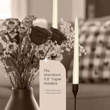 Ivory Taper Candles - Unscented 12 Pack for Events and Home