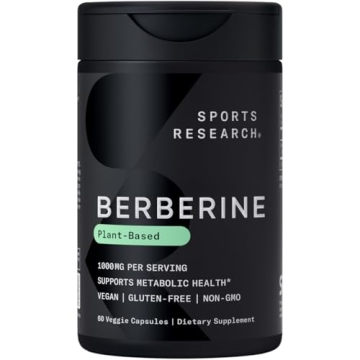Sports Research Berberine - Herbal Ayurvedic Metabolic Health Support - 1000 mg - 60 Capsules - Vega...