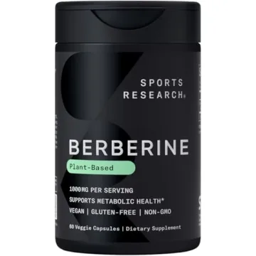 Sports Research Berberine - Herbal Ayurvedic Metabolic Health Support - 1000 mg - 60 Capsules - Vega...