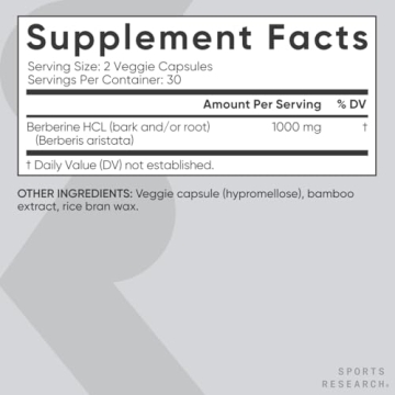 Sports Research Berberine - Vegan Metabolic Health Support