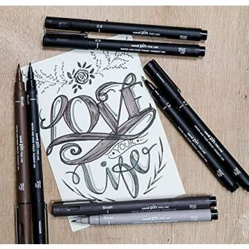 UNI-Ball PIN Drawing Pen FINELINER Ultra FINE LINE Marker 0.05mm Black Ink - [Pack of 3]