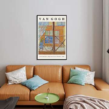 Framed Canvas Wall Art A Pork-Butcher’s Shop Seen from a Window, 1888 By Van Gogh Famous Paintings...