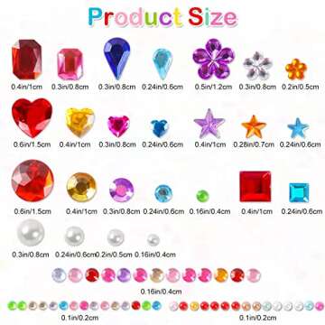 2774pcs Gem Stickers Jewels for Crafts - Self Adhesive Rhinestone Jewel Stickers, Stick on Gems Rhin...