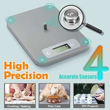 Smart Food Scale for Calorie Counting, Digital Food Scale with Nutritional Calculator, Bluetooth Food Weight Scale for Weight Loss, Diabetics, Macro, Diet, Baking 3g-5kg, 0.1oz