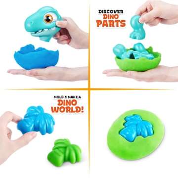 Smashers Junior Dino Dig Large Egg (Brontosaur) by ZURU 18+ Surprises Compounds Mold Dinosaur Preschool Toys Build Construct Sensory Play for Kids 18 Months - 3 Years